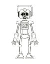 Robot intelligence artificial thin line