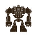 Robot isolated. Battle Cyborg warrior future. Vector illustration