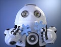 Robot joining puzzle. Contains clipping path