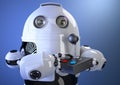 Robot with joystick. Contains clipping path