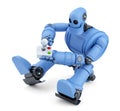 Robot with joystick. . Contains clipping path