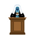Robot judge of future. Cyborg magistrate. cartoon character vector