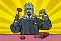 Robot judge in robes and wig Royalty Free Stock Photo