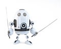 Robot with Katana. Technology concept. over white. Contains clipping path Royalty Free Stock Photo