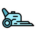 Robot lawn mower icon vector flat