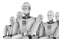 Robot leader with team Royalty Free Stock Photo