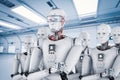 Robot leader with team Royalty Free Stock Photo