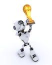 Robot lifting football trophy