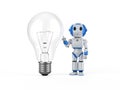 Robot with light bulb Royalty Free Stock Photo