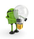 Robot with lightbulb Royalty Free Stock Photo