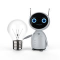 Robot with lightbulb Royalty Free Stock Photo