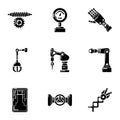 Robot like icons set, simple style Royalty Free Stock Photo