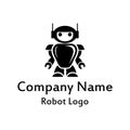 Robot logo for design. Bot icon. Robotics. Support service bot.
