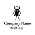 Robot logo for design. Bot icon. Robotics. Support service bot.