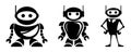 Robot logo for design. Bot icon. Robotics. Support service bot.