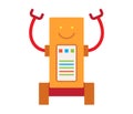 Robot with Long Hands Smile Vector Illustration