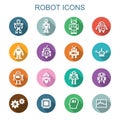 Robot long shadow icons