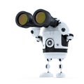 Robot looking through binoculars