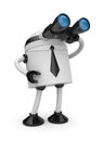 Robot looks in binocular Royalty Free Stock Photo