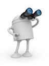 Robot looks in binocular Royalty Free Stock Photo