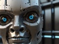 The robot looks at the world. Ultra realistic, volume, path, 3D rendering