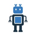 Robot, machine icon. Simple editable vector design isolated on a white background Royalty Free Stock Photo