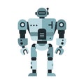 Robot machine technology metal cyborg in flat style. Futuristic humanoid mascot character. Science robotic, Android