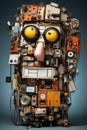 A robot made out of old electronics. Generative AI image.