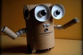 Robot made of toilet paper roll, recycling, childrens creativity, Kids craft