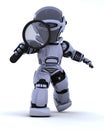 Robot with magnifying glass