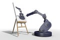 A robot making a painting