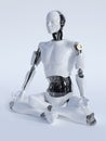 Robot man meditating nr 2.