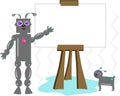 Robot Man and Robot Dog with Easel