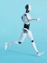 Robot man running 2. Royalty Free Stock Photo