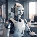 Robot manager, office worker. AI generative