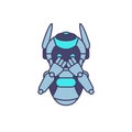 Robot mascot character pose vector illustration. Robot cartoon character illustration