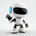 Robot mascot. Isolated from white background. 3D robot character, chatbot mascot, GPT chatbot icon. Stock illustration