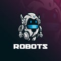 Robot mascot logo design vector with modern illustration concept style for badge, emblem and tshirt printing. funny robot