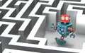 Robot in a maze. Technology concept.