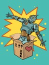 robot mechanical toy box valentine surprise greeting, love romance