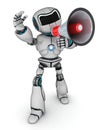 Robot with a megaphone