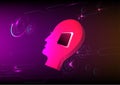 Robot microchip artificial intelligent engineering technology networking computer abstract background vector illustration Royalty Free Stock Photo