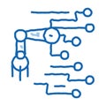 Robot Microchip Vector Outline Illustration