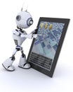 Robot with mobile tablet device