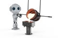 Robot with molten metal