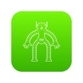 Robot monkey icon green vector