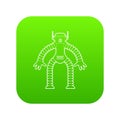 Robot monkey icon green vector