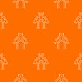 Robot monkey pattern vector orange