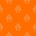 Robot monkey pattern vector orange