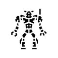 robot monster glyph icon vector illustration